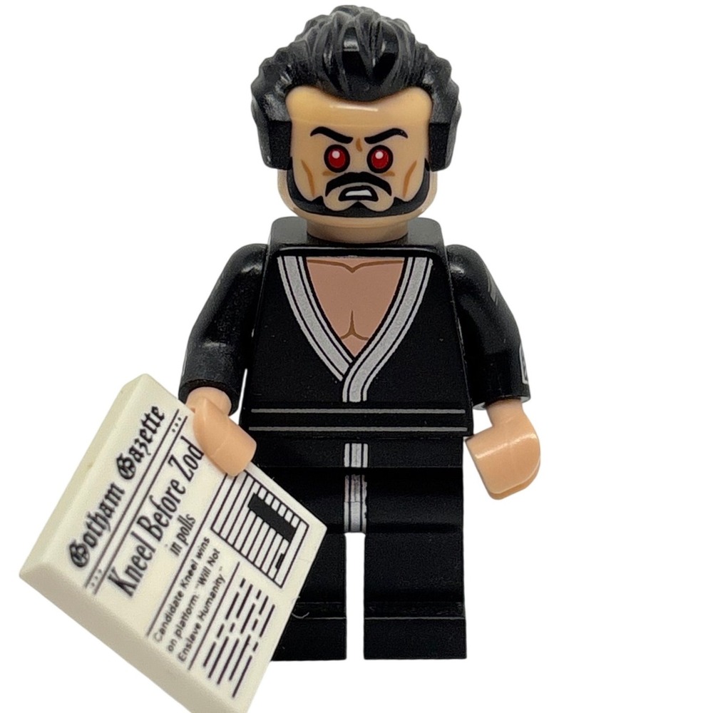 General Zod Custom Minifigure with Gotham Gazette Kneel Before Zod Tile - Picture 2 of 6